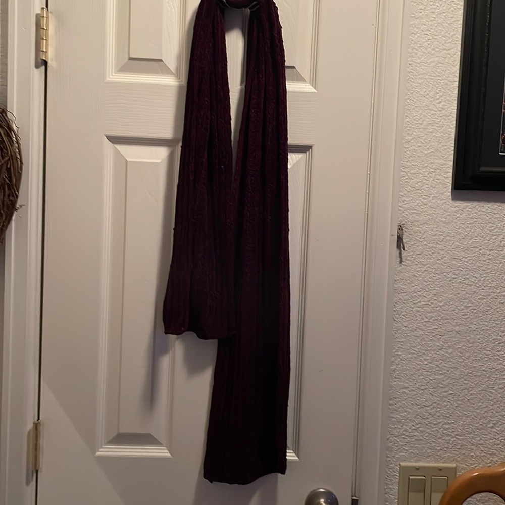 Chenille scarf and gloves.  Purple. Never worn.